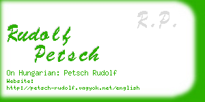 rudolf petsch business card